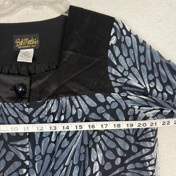 Bob Mackie Women's Silk Burnout Jacket Black Silver  Size M Wearable Art - Picture 4 of 8